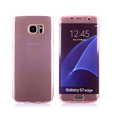 Funda Silicona Transparente Cubre Entero Carcasa para Samsung Galaxy S7 Edge G935F Rosa