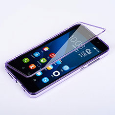 Funda Silicona Transparente Cubre Entero para Huawei Honor 4X Morado