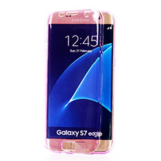 Funda Silicona Transparente Cubre Entero para Samsung Galaxy S7 Edge G935F Morado