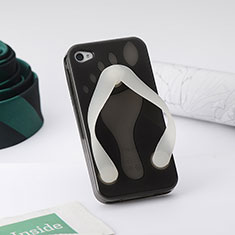 Funda Silicona Transparente Flip Flops para Apple iPhone 4 Gris