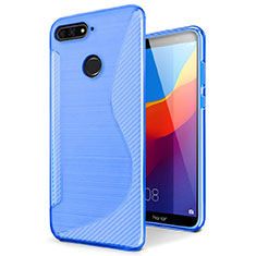 Funda Silicona Transparente S-Line Carcasa para Huawei Enjoy 8e Azul