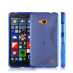 Funda Silicona Transparente S-Line para Microsoft Lumia 640 Azul