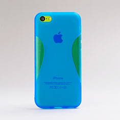 Funda Silicona Transparente X-Line para Apple iPhone 5C Azul
