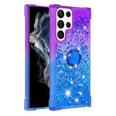 Funda Silicona Ultrafina Carcasa Gradiente Y04B para Samsung Galaxy S21 Ultra 5G Azul