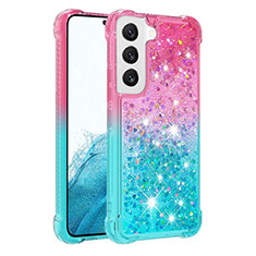 Funda Silicona Ultrafina Carcasa Gradiente Y05B para Samsung Galaxy S21 5G Cian