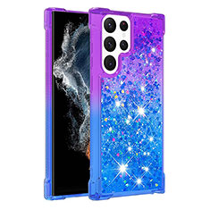 Funda Silicona Ultrafina Carcasa Gradiente Y05B para Samsung Galaxy S21 Ultra 5G Azul