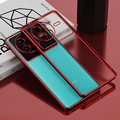 Funda Silicona Ultrafina Carcasa Transparente AN1 para Vivo X80 5G Rojo
