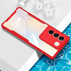 Funda Silicona Ultrafina Carcasa Transparente BH1 para Vivo V27 Pro 5G Rojo