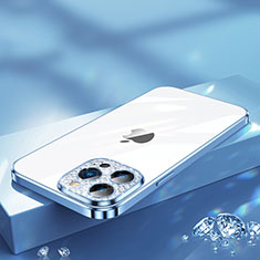 Funda Silicona Ultrafina Carcasa Transparente Bling-Bling LD2 para Apple iPhone 13 Pro Max Azul