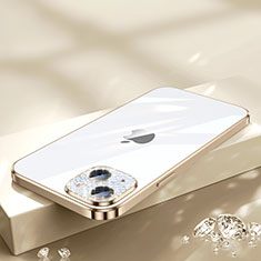 Funda Silicona Ultrafina Carcasa Transparente Bling-Bling LD2 para Apple iPhone 14 Oro