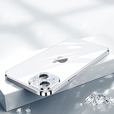 Funda Silicona Ultrafina Carcasa Transparente Bling-Bling LD2 para Apple iPhone 14 Plata