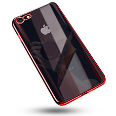 Funda Silicona Ultrafina Carcasa Transparente C02 para Apple iPhone SE (2020) Rojo