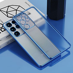 Funda Silicona Ultrafina Carcasa Transparente C02 para Samsung Galaxy S21 Ultra 5G Azul