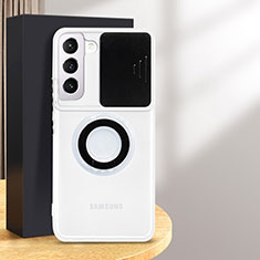 Funda Silicona Ultrafina Carcasa Transparente con Anillo de dedo Soporte S01 para Samsung Galaxy S24 5G Negro