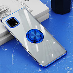 Funda Silicona Ultrafina Carcasa Transparente con Magnetico Anillo de dedo Soporte AN1 para Sharp Aquos Sense6 Azul