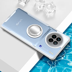 Funda Silicona Ultrafina Carcasa Transparente con Magnetico Anillo de dedo Soporte BH1 para Vivo X90 5G Blanco