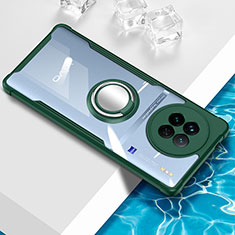 Funda Silicona Ultrafina Carcasa Transparente con Magnetico Anillo de dedo Soporte BH1 para Vivo X90 Pro 5G Verde
