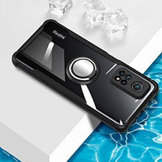 Funda Silicona Ultrafina Carcasa Transparente con Magnetico Anillo de dedo Soporte BH1 para Xiaomi Mi 10T 5G Negro