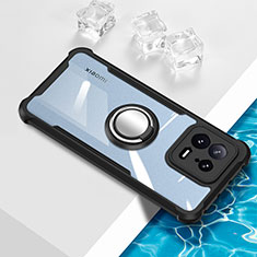 Funda Silicona Ultrafina Carcasa Transparente con Magnetico Anillo de dedo Soporte BH1 para Xiaomi Mi 13 5G Negro