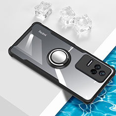 Funda Silicona Ultrafina Carcasa Transparente con Magnetico Anillo de dedo Soporte BH1 para Xiaomi Redmi K40S 5G Negro
