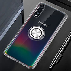 Funda Silicona Ultrafina Carcasa Transparente con Magnetico Anillo de dedo Soporte C01 para Samsung Galaxy A90 5G Claro