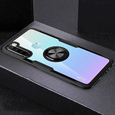 Funda Silicona Ultrafina Carcasa Transparente con Magnetico Anillo de dedo Soporte C01 para Xiaomi Redmi Note 8 (2021) Negro