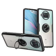 Funda Silicona Ultrafina Carcasa Transparente con Magnetico Anillo de dedo Soporte ZL1 para Xiaomi Mi 10i 5G Negro