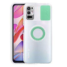 Funda Silicona Ultrafina Carcasa Transparente con Soporte para Xiaomi POCO M3 Pro 5G Menta Verde