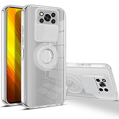 Funda Silicona Ultrafina Carcasa Transparente con Soporte para Xiaomi Poco X3 NFC Blanco