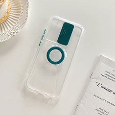 Funda Silicona Ultrafina Carcasa Transparente con Soporte para Xiaomi Redmi 9 Verde