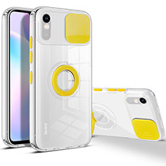 Funda Silicona Ultrafina Carcasa Transparente con Soporte para Xiaomi Redmi 9A Amarillo