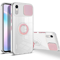 Funda Silicona Ultrafina Carcasa Transparente con Soporte para Xiaomi Redmi 9A Rosa