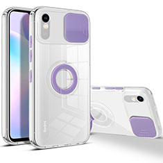 Funda Silicona Ultrafina Carcasa Transparente con Soporte para Xiaomi Redmi 9AT Morado