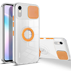 Funda Silicona Ultrafina Carcasa Transparente con Soporte para Xiaomi Redmi 9AT Naranja