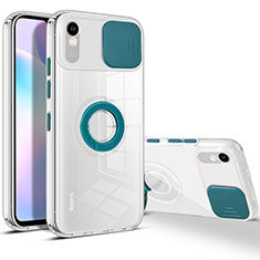 Funda Silicona Ultrafina Carcasa Transparente con Soporte para Xiaomi Redmi 9AT Verde