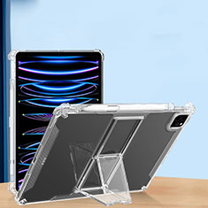 Funda Silicona Ultrafina Carcasa Transparente con Soporte S01 para Apple iPad Pro 11 (2022) Claro