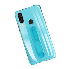 Funda Silicona Ultrafina Carcasa Transparente con Soporte S01 para Huawei P20 Lite Azul