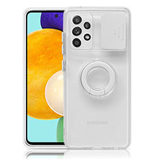 Funda Silicona Ultrafina Carcasa Transparente con Soporte S01 para Samsung Galaxy A52 5G Blanco