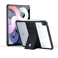 Funda Silicona Ultrafina Carcasa Transparente con Soporte S02 para Apple iPad Air 4 10.9 (2020) Negro