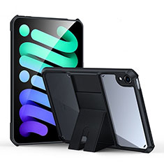 Funda Silicona Ultrafina Carcasa Transparente con Soporte S02 para Apple iPad Mini 6 Negro
