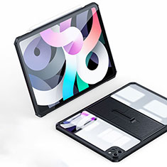 Funda Silicona Ultrafina Carcasa Transparente con Soporte S03 para Apple iPad Pro 12.9 (2020) Negro