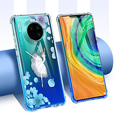 Funda Silicona Ultrafina Carcasa Transparente Flores para Huawei Mate 30E Pro 5G Multicolor