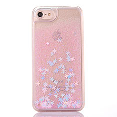 Funda Silicona Ultrafina Carcasa Transparente Flores T01 para Apple iPhone 7 Rosa