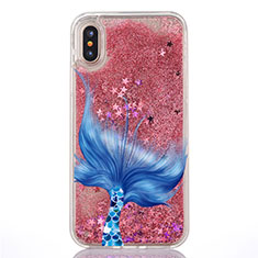 Funda Silicona Ultrafina Carcasa Transparente Flores T04 para Apple iPhone Xs Multicolor