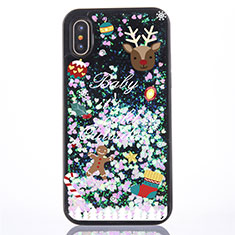 Funda Silicona Ultrafina Carcasa Transparente Flores Z02 para Apple iPhone Xs Max Multicolor