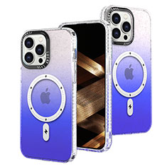 Funda Silicona Ultrafina Carcasa Transparente Gradiente con Mag-Safe Magnetic para Apple iPhone 14 Pro Azul