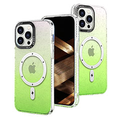 Funda Silicona Ultrafina Carcasa Transparente Gradiente con Mag-Safe Magnetic para Apple iPhone 14 Pro Max Verde