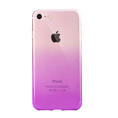 Funda Silicona Ultrafina Carcasa Transparente Gradiente G01 para Apple iPhone 7 Morado