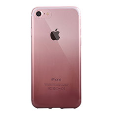 Funda Silicona Ultrafina Carcasa Transparente Gradiente G01 para Apple iPhone 8 Gris