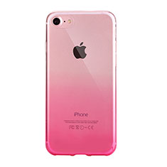 Funda Silicona Ultrafina Carcasa Transparente Gradiente G01 para Apple iPhone 8 Rosa